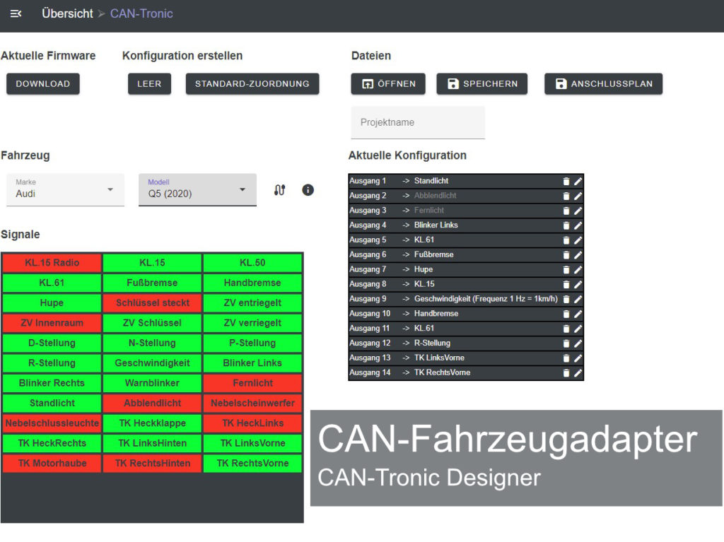 can-gateway, fahrzeugadapter, can-bus adapter, frei programmierbar